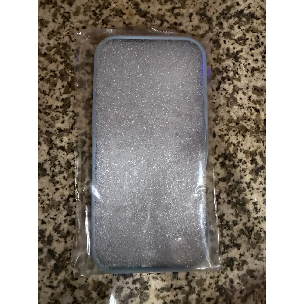 Georgous Light Blue Pebbled Faux Leather Monogrammed H.S iPhone Case ip-17 NEW